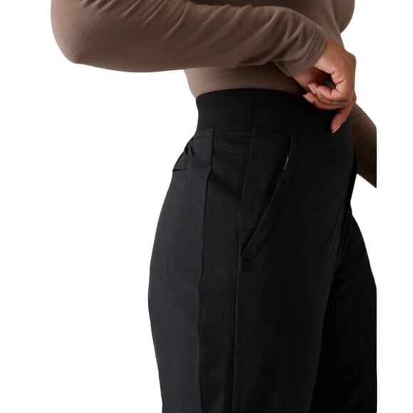 Athleta Brooklyn Lined Black Jogger Pants, Women’s size 0 - Picture 2 of 12